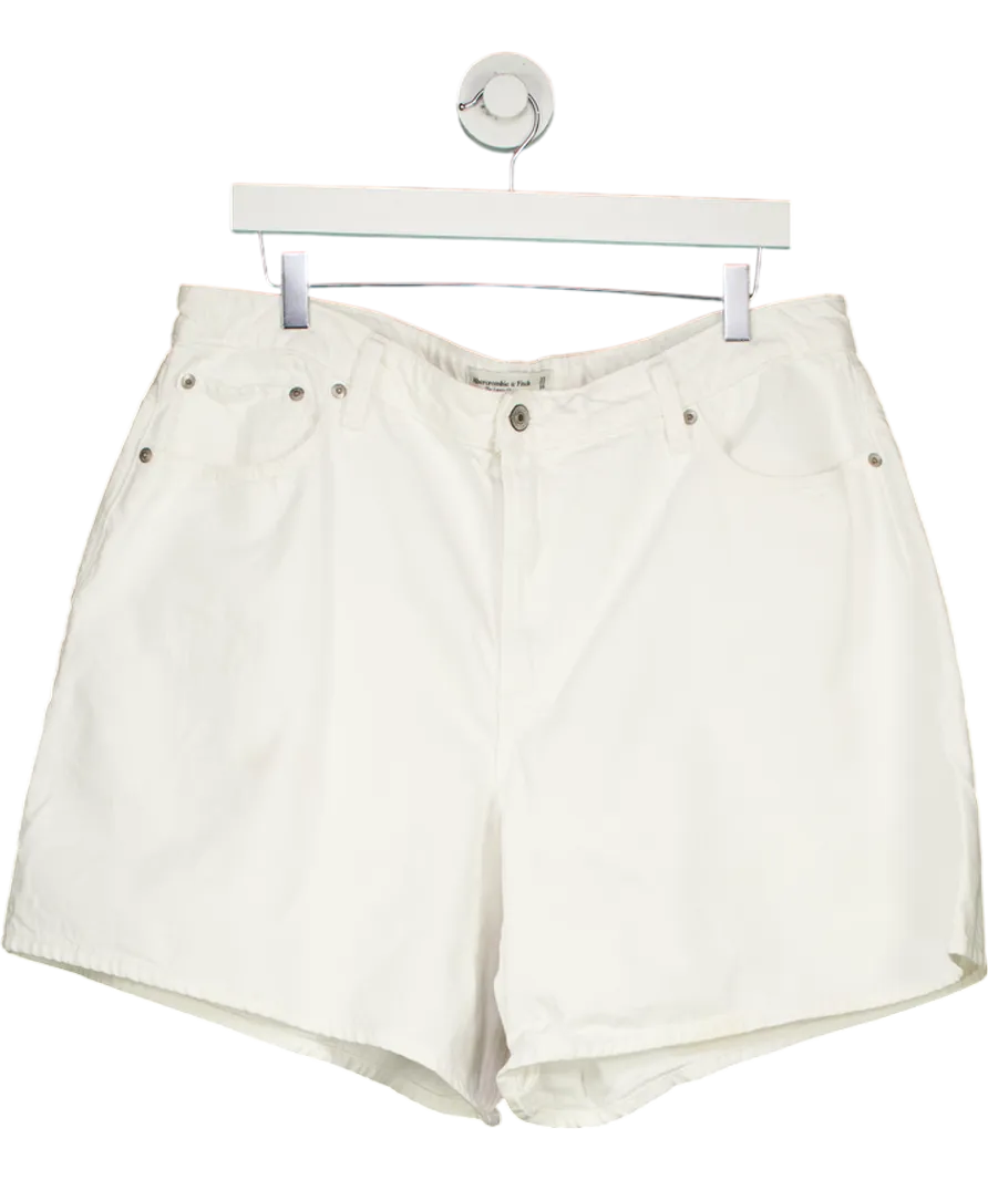 Abercrombie & Fitch White High Rise Loose Short UK 16