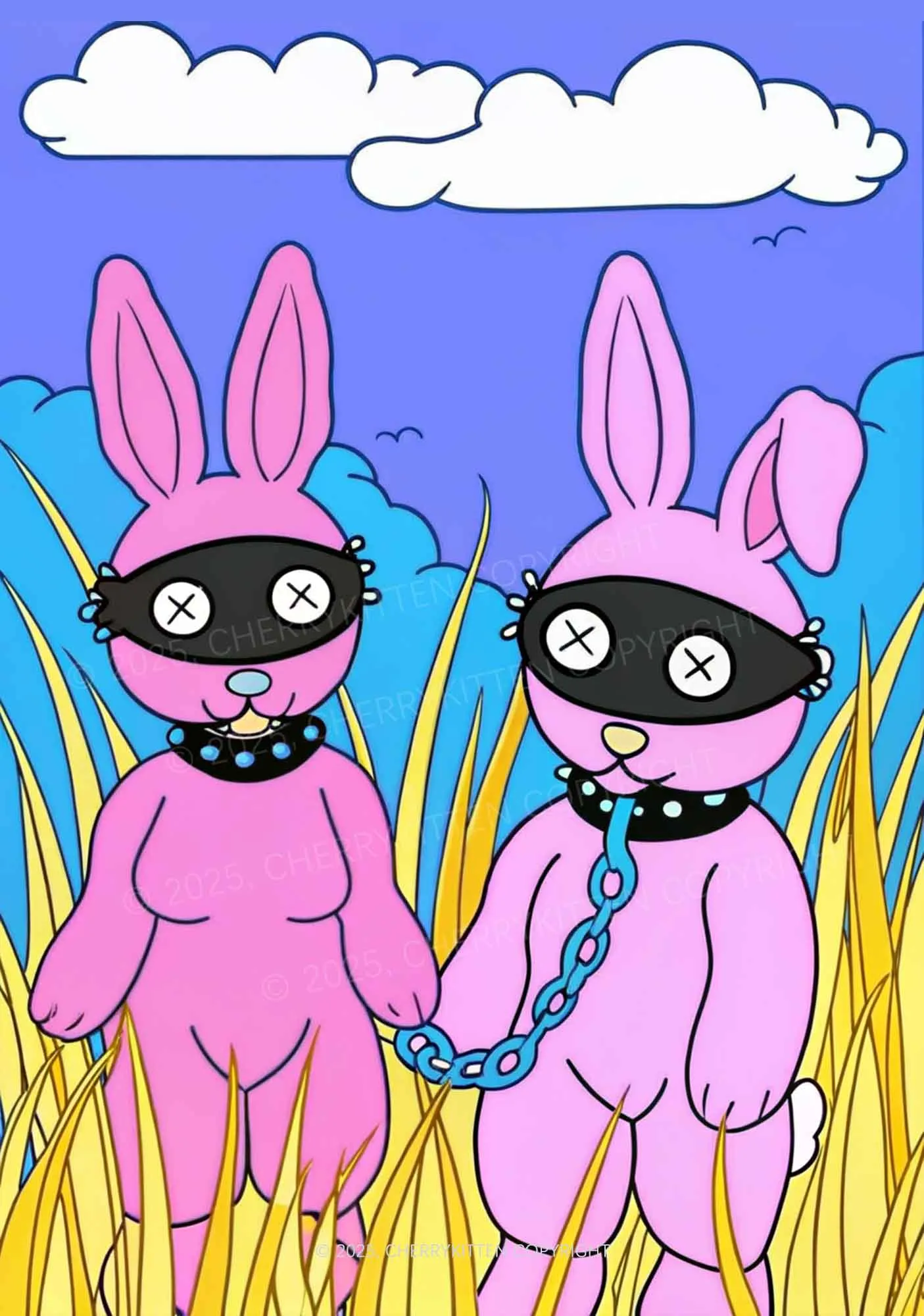 BDSM Bunny Y2K Print Cami Crop Top Cherrykitten