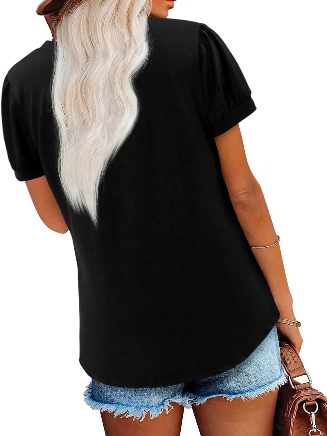 CRAZY GRID Womens Summer Special Design Short Sleeve Fashion Casual Lightweight Tee Tops
