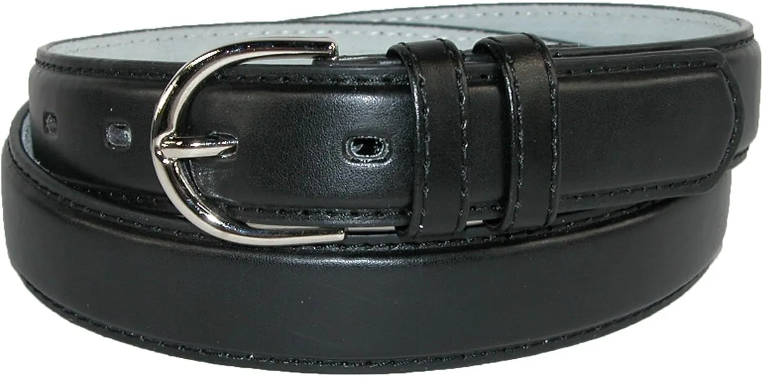 CTM Women's Leather 1 1/8 Inch Dress Belt