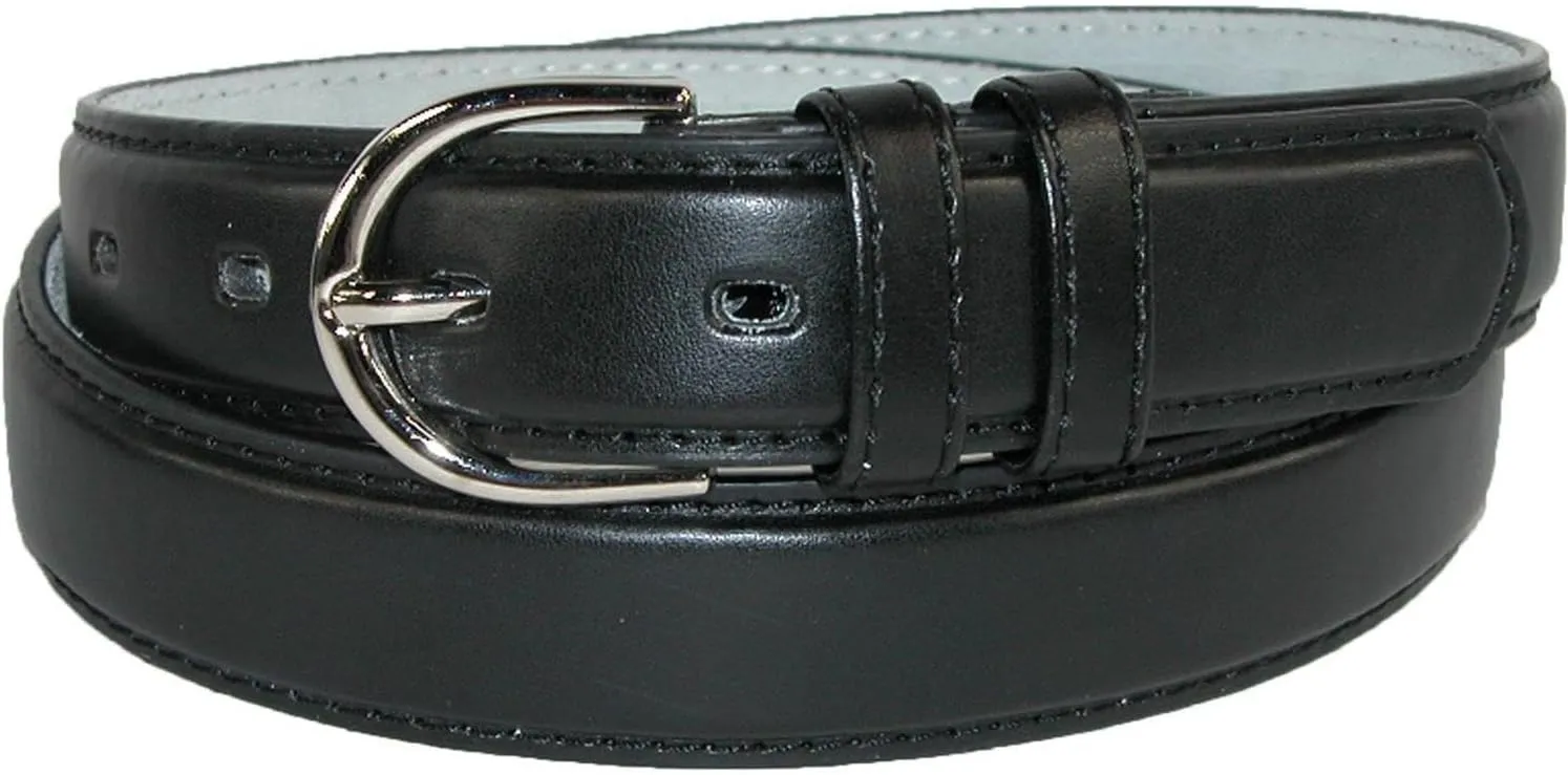 CTM Women's Leather 1 1/8 Inch Dress Belt