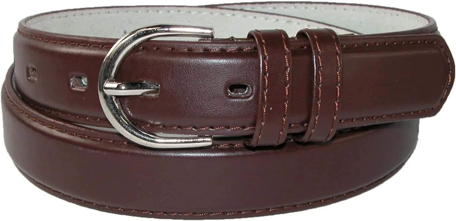 CTM Women's Leather 1 1/8 Inch Dress Belt