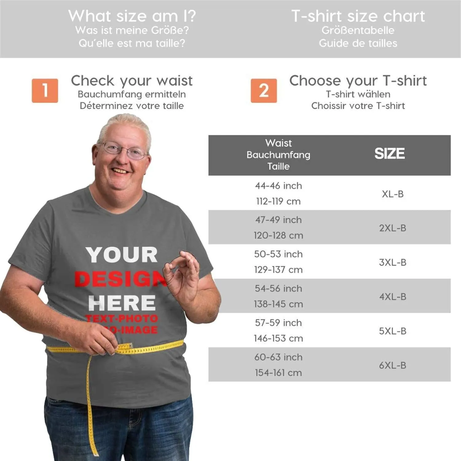 Custom Plus Size T-Shirts for Men Personalized Shirts Design Your Own Text Photo Logo Customized Big and Tall Shirt