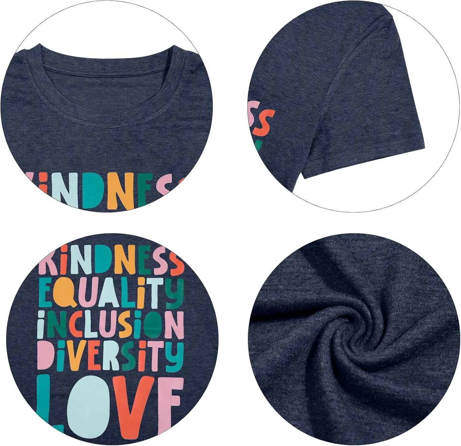 Kindness Teacher Shirt Women Special Education Shirts Teacher Life Love T-Shirt Inspirational Letter Print Tee Top