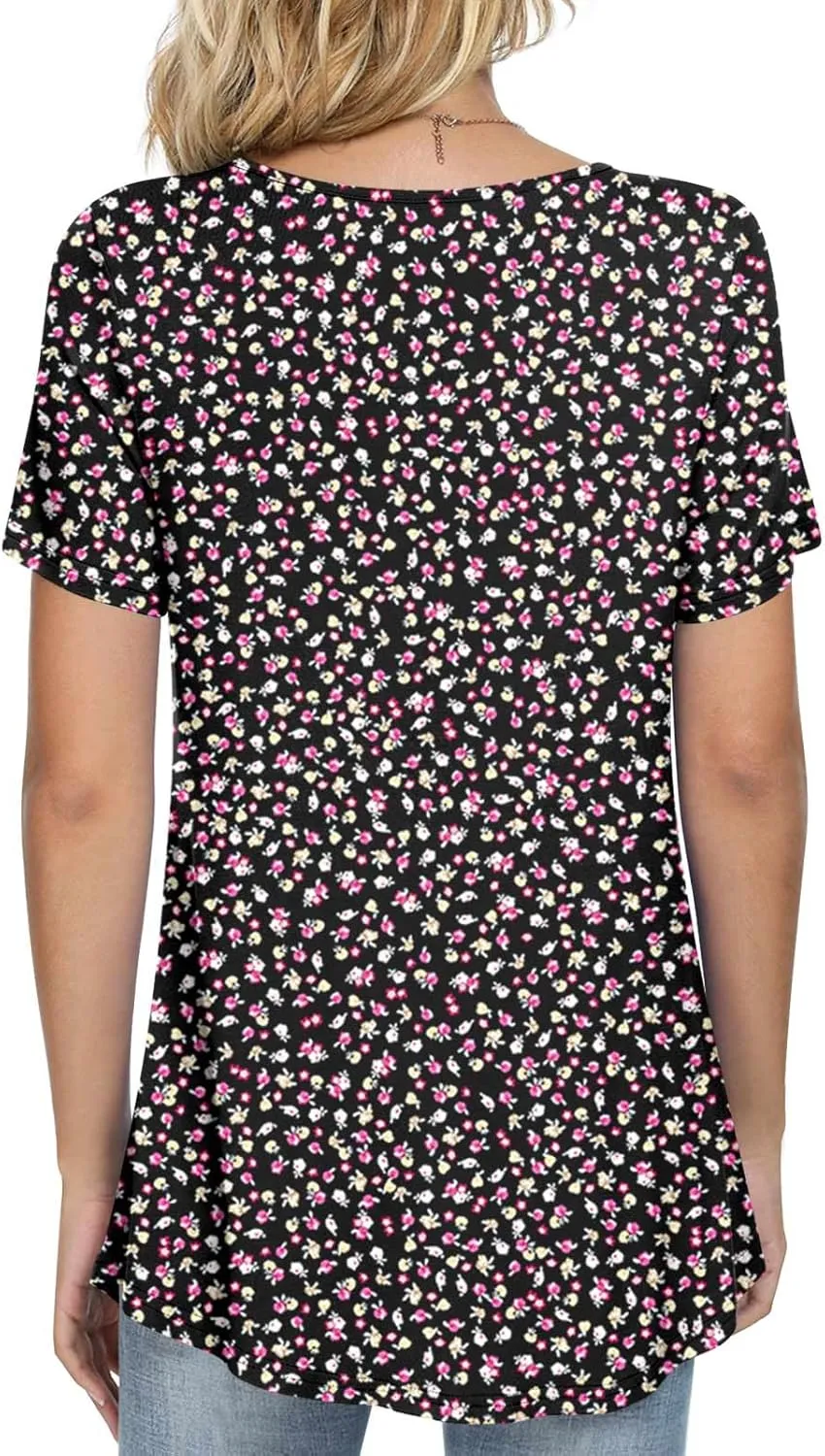 LONGYUAN Womens Tunic Tops 2025 Summer Casual Square Neck Shirts S-3XL