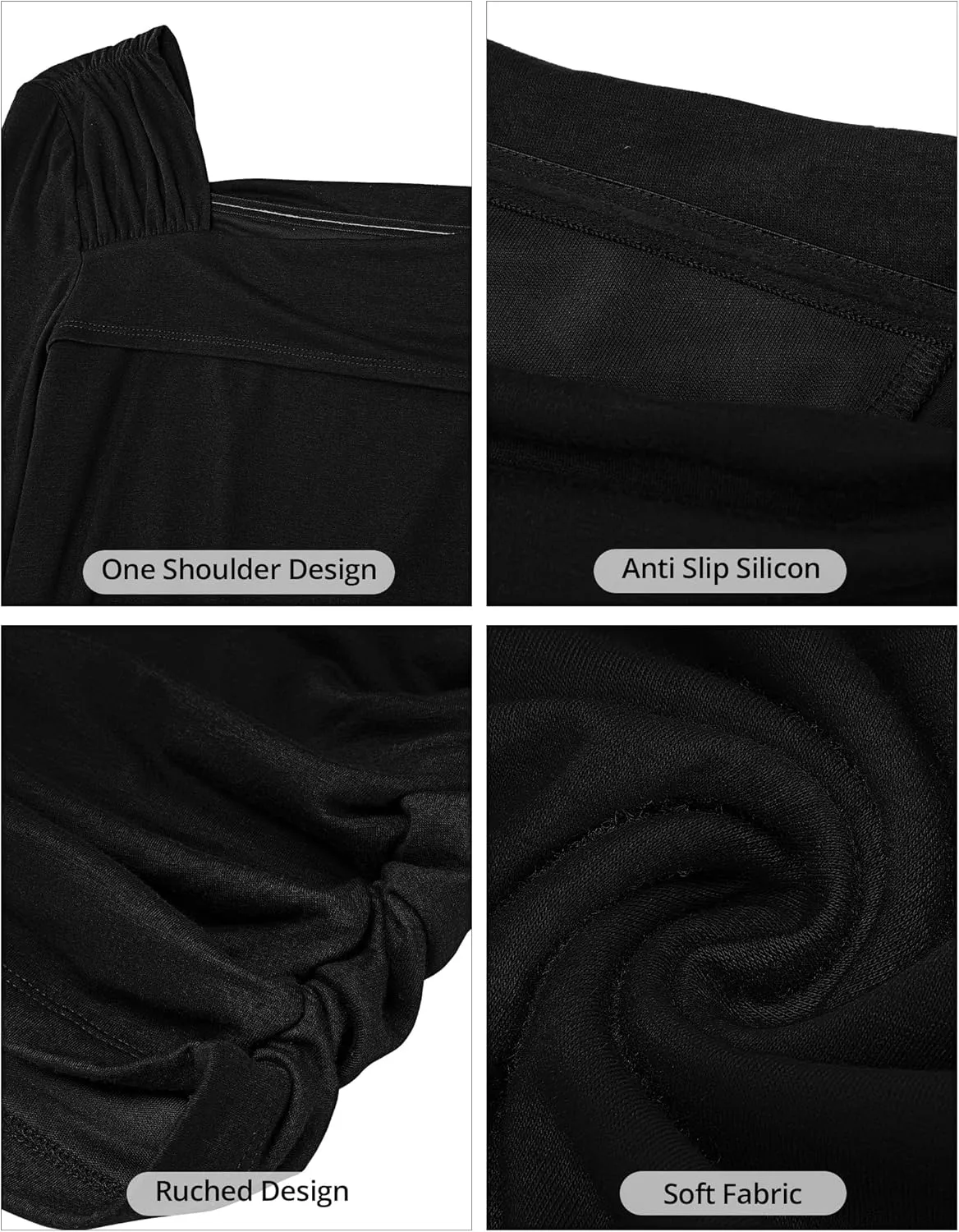 luvamia One Shoulder Dresses for Women Bodycon Long Sleeve Ruched Cocktail Party Date Night Short Dress Special Occasion